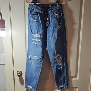 GOGO Blue Distressed Straight Leg Jeans